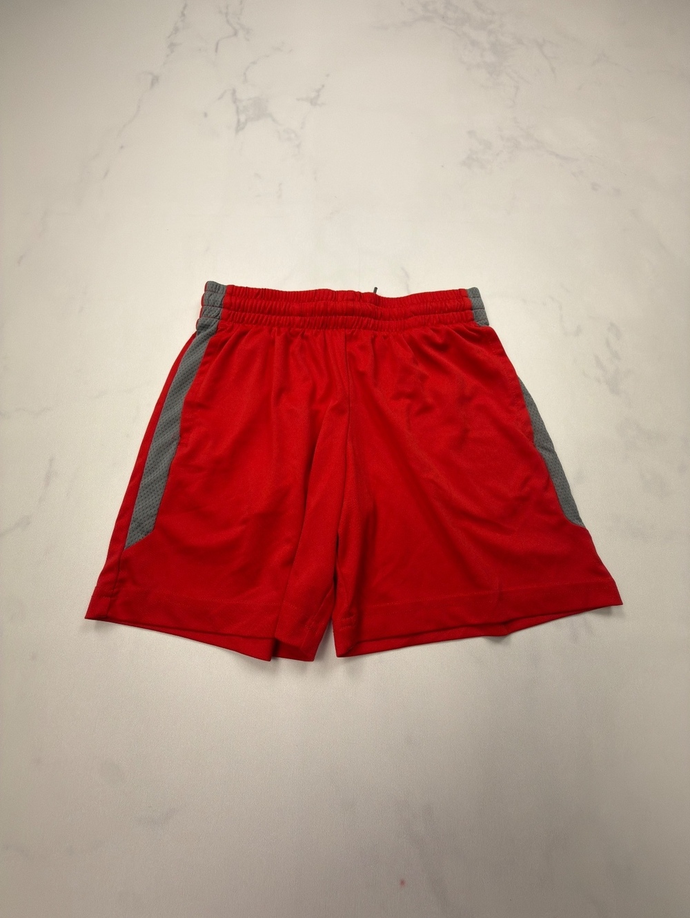 Tek Gear Colorblock Athletic Shorts Red Gray Modern Sporty - Boys S Husky